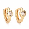Flat Round Cubic Zirconia Hoop Earrings EJEW-G288-05G-1