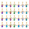28Pcs 7 Colors Glass & Acrylic Pendant Decorations HJEW-FH00134-1