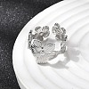 5Pcs 304 Stainless Steel Open Cuff Rings for Women RJEW-K313-11P-3