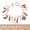 Christmas Alloy Enamel Charm Bracelets LS-BJEW-H634-01A-KCG-3