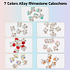 42Pcs 7 Colors Alloy Rhinestone Cabochons MRMJ-HY0001-01-3