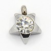 201 Stainless Steel Rhinestone Star Charm Pendants RB-M030-01J-1