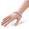 Synthetic Magnesite Braided Bead Bracelet with Synthetic Turquoise(Dyed) Cross BJEW-TA00146-01-3