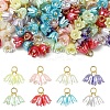 80Pcs 8 Colors Flower ABS Plastic Pearl Pendants PALLOY-CJ00075-1