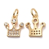 Brass Micro Pave Clear Cubic Zirconia Charms KK-I658-17G-2