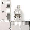 Brass Micro Pave Clear Cubic Zirconia Beads ZIRC-P119-04P-3