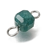 Natural Colorful Tourmaline Faceted Table Cut Cube Links Connector Charms PALLOY-JF04368-02-5