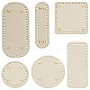 6Pcs 6 Style Flat Round PU Leather Knitting Crochet Bags Nail Bottom Shaper Pad DIY-PH0021-06A-1
