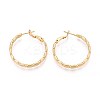 Oval Brass Hoop Earrings EJEW-T047-97G-2