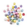Round Food Grade Eco-Friendly Silicone Focal Beads SIL-TA0001-90-2
