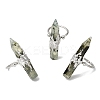 Natural Peridot & Brass Cuff Rings for Women RJEW-G374-01P-09-4