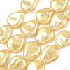 Electroplate Opaque Glass Imitation Pearl Strands EGLA-D302-02E-1