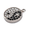 304 Stainless Steel Rhinestone Pendants STAS-S131-21P-2