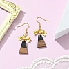 Resin & Walnut Wood Dangle Earrings EJEW-JE05507-02-3