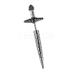 304 Stainless Steel Jet Rhinestone Sword Shaped Cartilage Earrings FS-WG69314-01-3