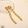 304 Stainless Steel Round Tassel Stud Earrings LS-EJEW-D330-02G-1