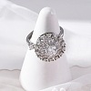 Sunflower Rotatable Open Cuff Rings for Women RJEW-C118-10P-3