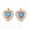 Brass Micro Pave Clear Cubic Zirconia Pendants for Women KK-T070-93A-01-1