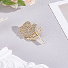 1Pc Rose Zinc Alloy Rhinestone Brooches JEWB-LP0004-27-1