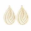 Rack Plating 304 Stainless Steel Filigree Pendants STAS-T057-30G-2