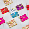  20Pcs 5 Colors Chinese Style Rectangle Cloth Zipper Pouches CON-NB0002-10-5