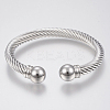 Tarnish Resistant 304 Stainless Steel Cuff Bangles Torque Bangles BJEW-H570-28P-2