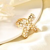 Bowknot 304 Stainless Steel Cuff Rings for Women RJEW-A058-01A-G-4
