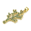 Rack Plating Brass Pave Cubic Zirconia Pendants KK-U029-11G-03-2