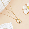 1pc Brass Chain with Alloy Letter Pendants Necklaces NJEW-LP0001-41C-G-3