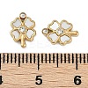 304 Stainless Steel Pave Natural White Shell Clover Charms STAS-I325-027G-3