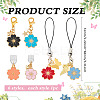 6Pcs Alloy Enamel Mobile Straps HJEW-MA00022-2