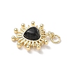 Heart Brass Pendants KK-D426-16C-G-2