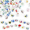 90Pcs 15 Colors Handmade Porcelain Ceramic Beads Strands PORC-PH0001-25-1