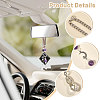 2Pcs Natural Black Onyx & Amethyst & Glass Car Rearview Mirror Pendant Decoration HJEW-CA00066-4