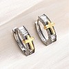 Brass Micro Pave Clear Cubic Zirconia Hoop Earrings EJEW-H158-20C-GP-1