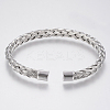 Tarnish Resistant 304 Stainless Steel Cuff Bangles Torque Bangles BJEW-H570-27P-2