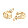 Brass Micro Pave Cubic Zirconia Hollow Teardrop Peg Bails KK-NH0009-09G-2