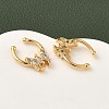 Brass Pave Clear Cubic Zirconia Circular/Horseshoe Barbell Nose Rings EJEW-D337-18E-G-3