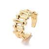 Brass Braided Design Open Cuff Ring for Women RJEW-P034-04G-1