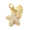 Brass Pave Clear Cubic Zirconia Pendants LS-KK-G554-09A-G-1