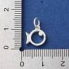 925 Sterling Silver Hollow Fish Charms with Jump Rings STER-E071-01S-09-3