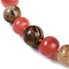 Tigerskin Glass Rondelle Graduated Beaded Necklaces for Women Men NJEW-K388-02P-2