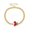 Brass Micro Pave Cubic Zirconia Link Bracelets BJEW-Z082-01G-01-4