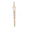 Brass Micro Pave Cubic Zirconia Pendants KK-Q096-04B-G-1