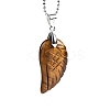 Natural Tiger Eye Angel Wing Pendant Necklace PW-WG24892-12-1