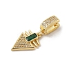 Brass Micro Pave Cubic Zirconia European Dangle Pendants KK-U047-19G-01-2