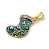 Christmas Brass Micro Pave Cubic Zirconia Pendant KK-H468-02C-03G-2