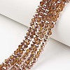 Electroplate Transparent Glass Beads Strands EGLA-A034-T3mm-N07-1