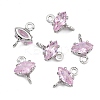 SHEGRACE Brass Pave Cubic Zirconia Horse Eye Connector Charms XGRQ2O565-436C-P-2