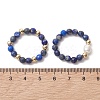 15Pcs 5 Colour Natural Gemstone & Cultured Freshwater Pearl Cuff Rings RJEW-JR01024-5